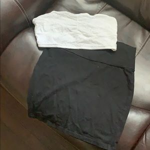 Black cotton pencil skirt